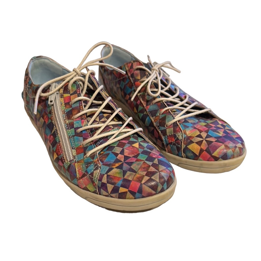 CLOUD FOOTWEAR geometric bright colored sneakers, 38 EU, VGC